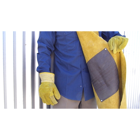 Delantal cuero descarne con goma plomada