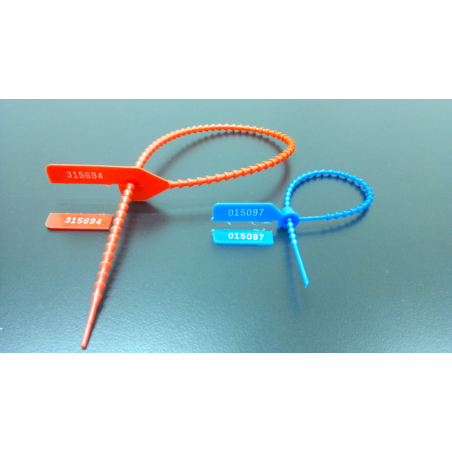 Precinto plástico cola de ratón doble numeración